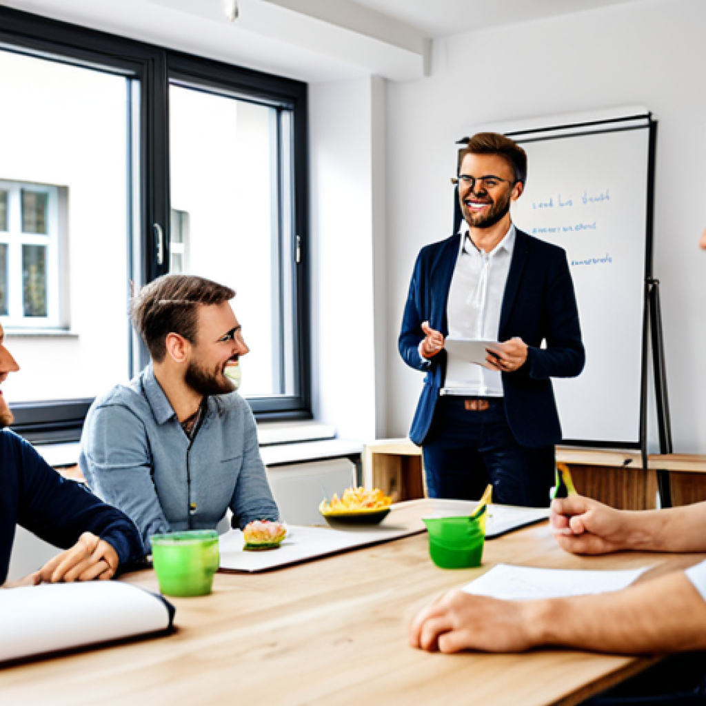 코워킹 커뮤니티의 정보 공유 시스템 - **

A brightly lit, modern coworking space in Berlin. Several fully clothed professionals are gather...