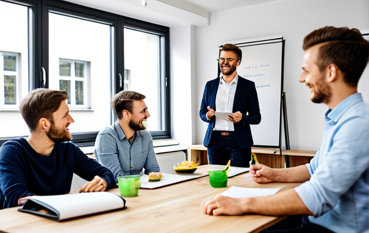 코워킹 커뮤니티의 정보 공유 시스템 - **

A brightly lit, modern coworking space in Berlin. Several fully clothed professionals are gather...