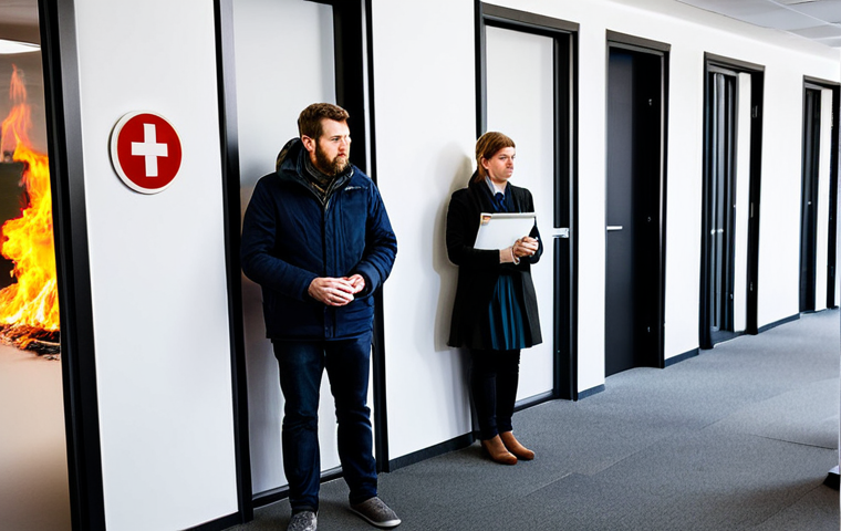 코워킹 스페이스의 안전 관리 방안 - Access Control & Security Awareness**

"A modern Coworking space reception area in Berlin, Germany. ...
